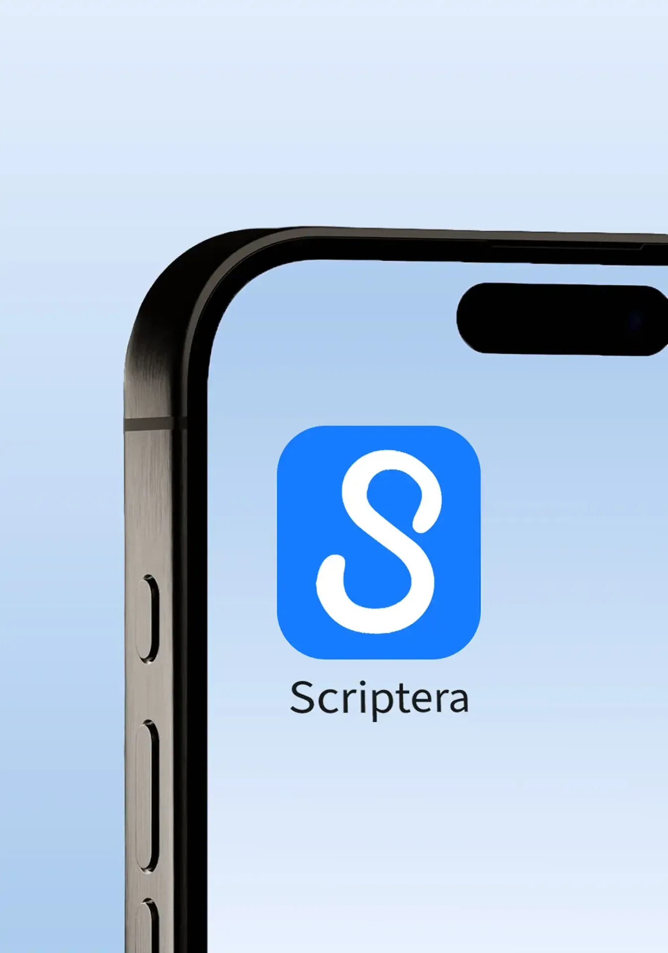 The Scriptera app icon on a phone.